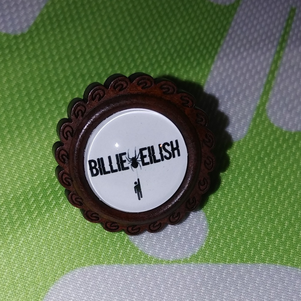 Trendy Handmade Billie Eilish Spider Logo Adjustable Ring